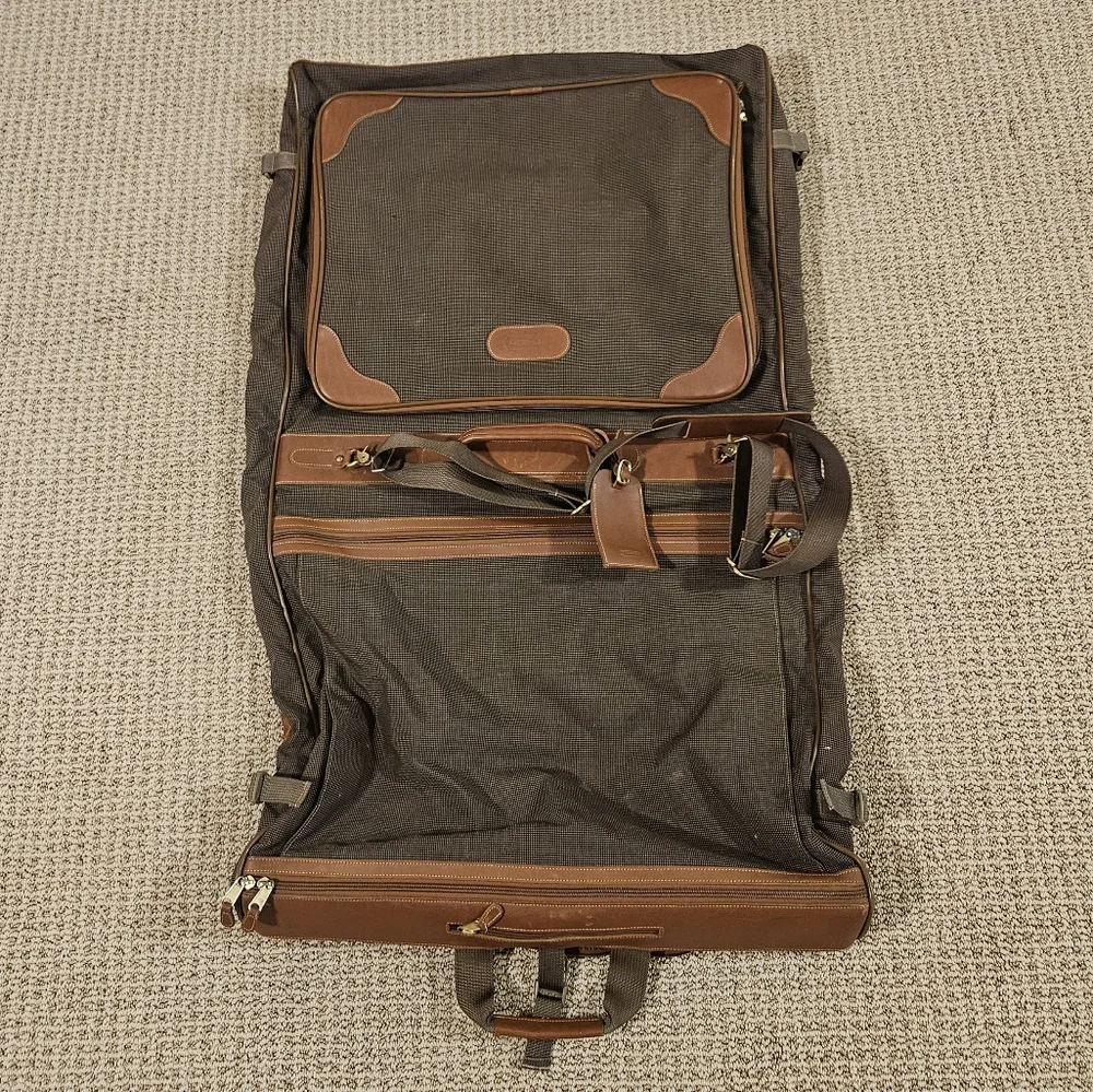Vintage Coach Transatlantic Leatherware Brown Tan Travel Garment Bag D7G-0552 - Picture 6 of 6